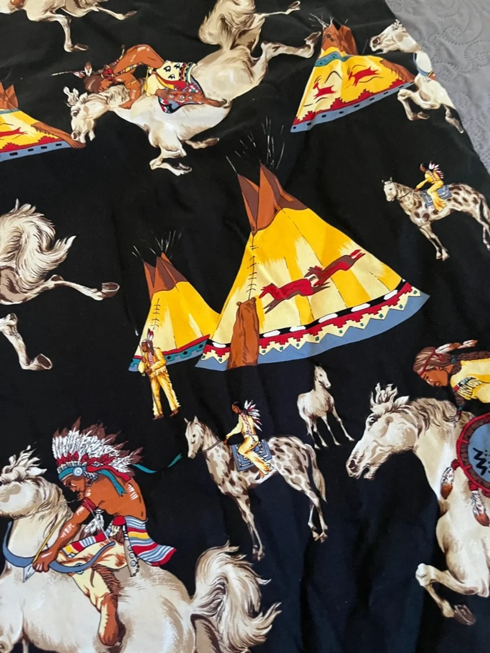 Western Teepee & Horse Decorative Throw Pillow - blanket